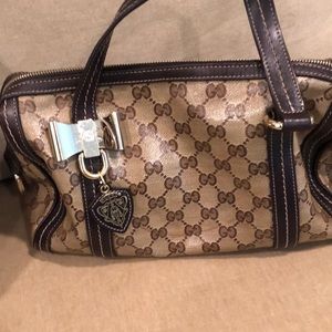Authentic Gucci GG Crystal Handbag Brown